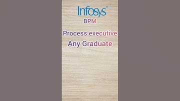 Infosys BPM | PROCESS EXECUTIVE | ANY GRADUATE