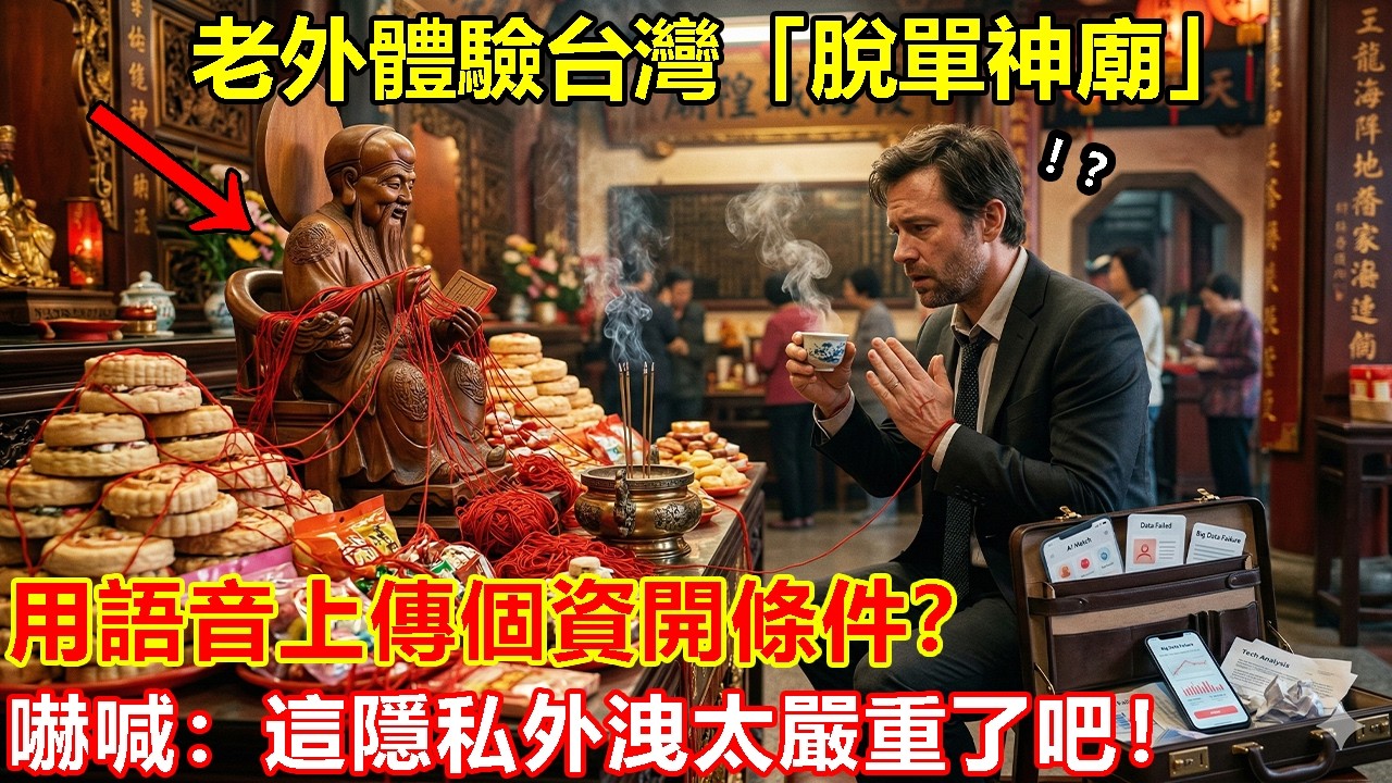 用語音上傳個資開條件？老外體驗台灣「脫單神廟」，嚇喊：這隱私外洩太嚴重了吧！