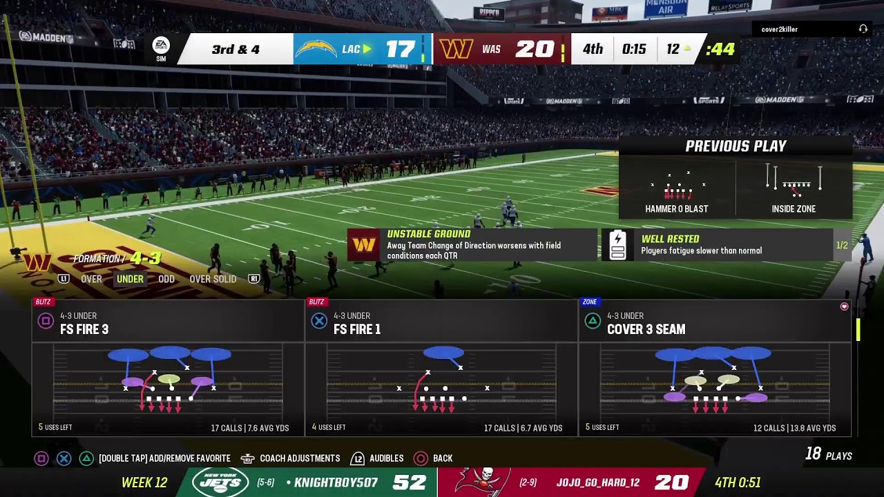 FMF League Chargers at Commanders YouTube