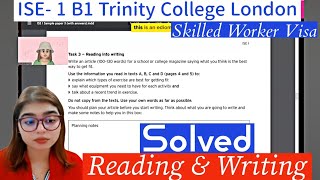 Trinity College London - ISE I (B1) Integrated Reading & Writing ||Multi Text Reading  |Tips | UKVI