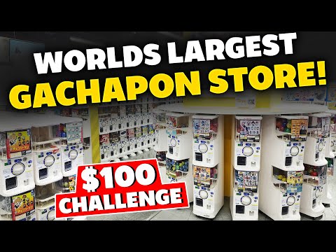 $100 Challenge at Worlds Largest Gachapon Store! - YouTube