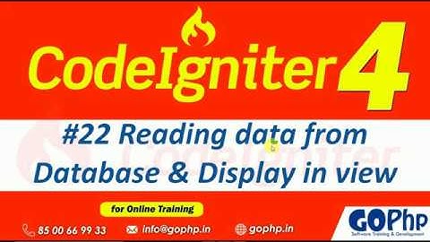 #22 Reading data from database using Models| CodeIgniter 4 Tutorials