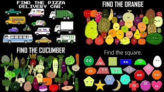 Finding Collection - Find the Vehicles, Fruit, Vegetables, & Shapes - The Kids' Picture Show