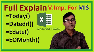 All Date formula in excel in hindi Full tutorial of datedif, edate, today etc.