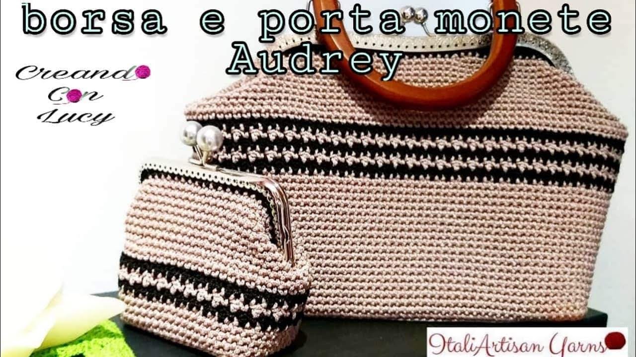 #tutorial #borsa #uncinetto Uncinetto borsa e porta monete Audrey - YouTube