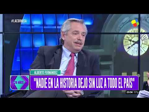 Alberto Fernández con Luis Majul en La Cornisa