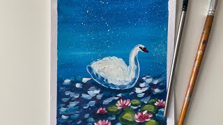 Как нарисовать лебедя гуашью • How to paint a swan 🦢