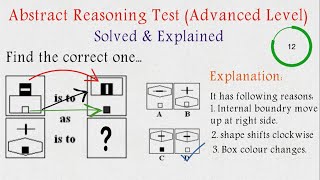 Abstract Reasoning Test 2 | Non Verbal Test | Solved Examples | screenshot 4