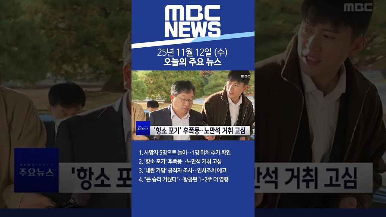 2025년 11월 12일 (수) 오늘의 주요 뉴스 #Shorts