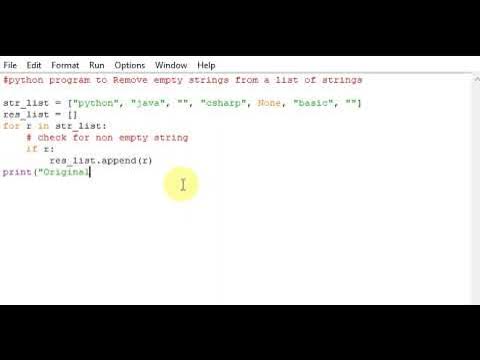 Python Program To Remove Empty Strings From A List Of Strings - Youtube