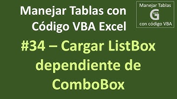 Cargar ListBox dependiente de ComboBox con VBA Excel