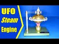 Assembly & Test UFO Spin Suspension Steam Stirling Engine with Copper Boiler