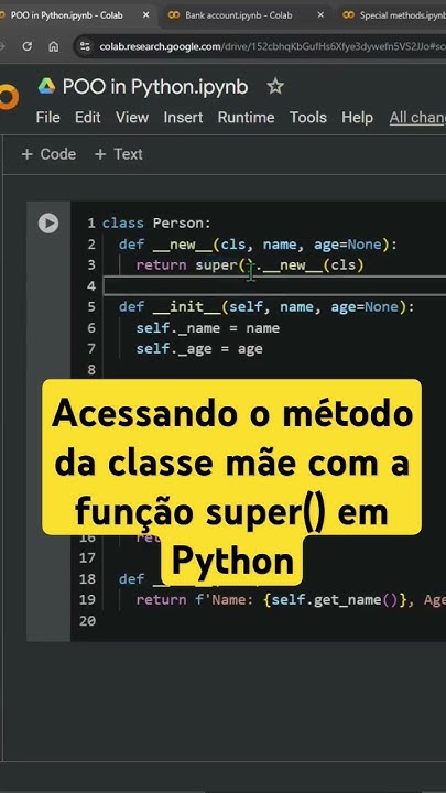 Função super() para invocar classe mãe em POO com Python - YouTube