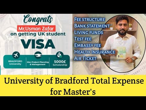 Bradford University Total Expense for Master's||Hindi||Urdu