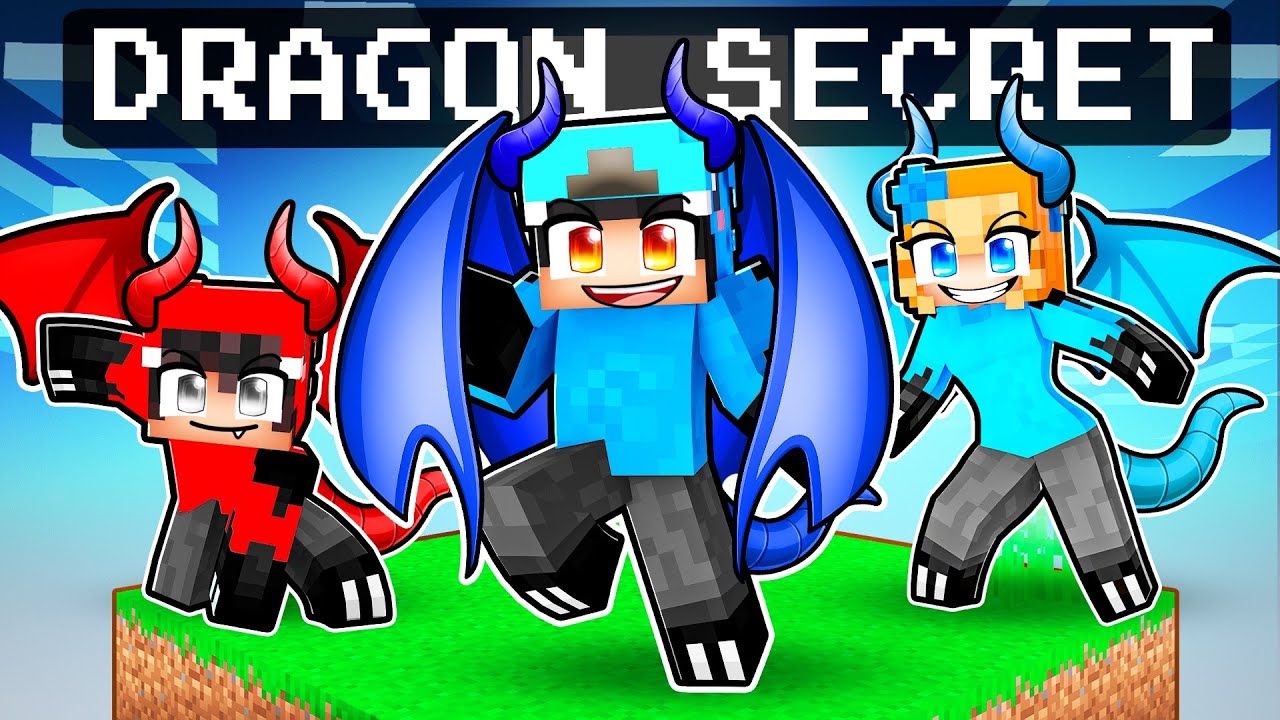 Having a SECRET DRAGON FAMILY in Minecraft!