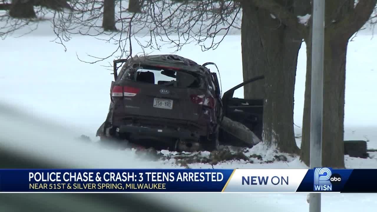 Police chase ends in crash near McGovern Park in Milwaukee - YouTube