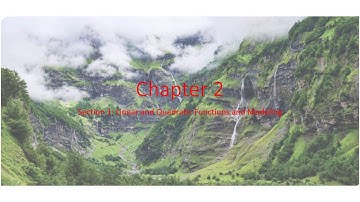 Pre Calculus 2-1 Linear and Quadratic Functions and Modeling