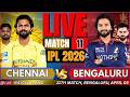 🔴IPL LIVE: Chennai vs Bengaluru Live IPL Match | RCB vs CSK Live Match Today | RCB VS CSK Live