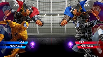 Thor & Spiderman VS Spiderman & Thor (Very Hard) - Marvel vs Capcom | 4K Gameplay
