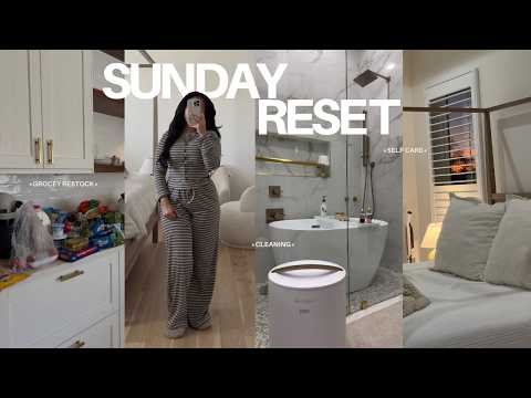 Sunday Reset Routine | *cleaning Motivation* + Self Care, Grocery Haul, Organizing + More