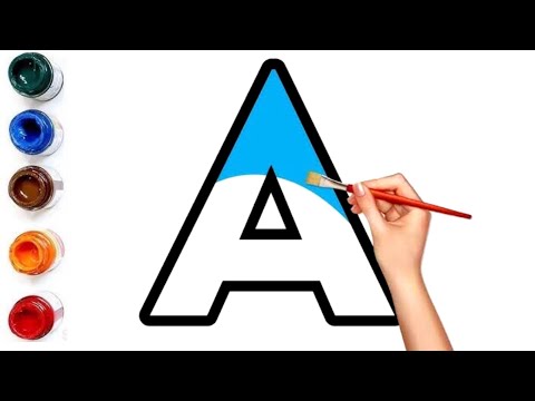 How To Learn Draw and Paint Alphabet Capital Letters A to Z | ABC Drawing & Coloring for Kids