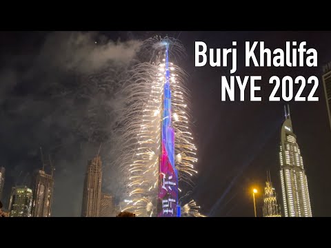 2022 Dubai Burj Khalifa New Years Eve Fireworks and Show in 4K best view