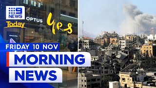 Outrage grows over Optus outage; Israel set for 'humanitarian' pause | 9 News Australia