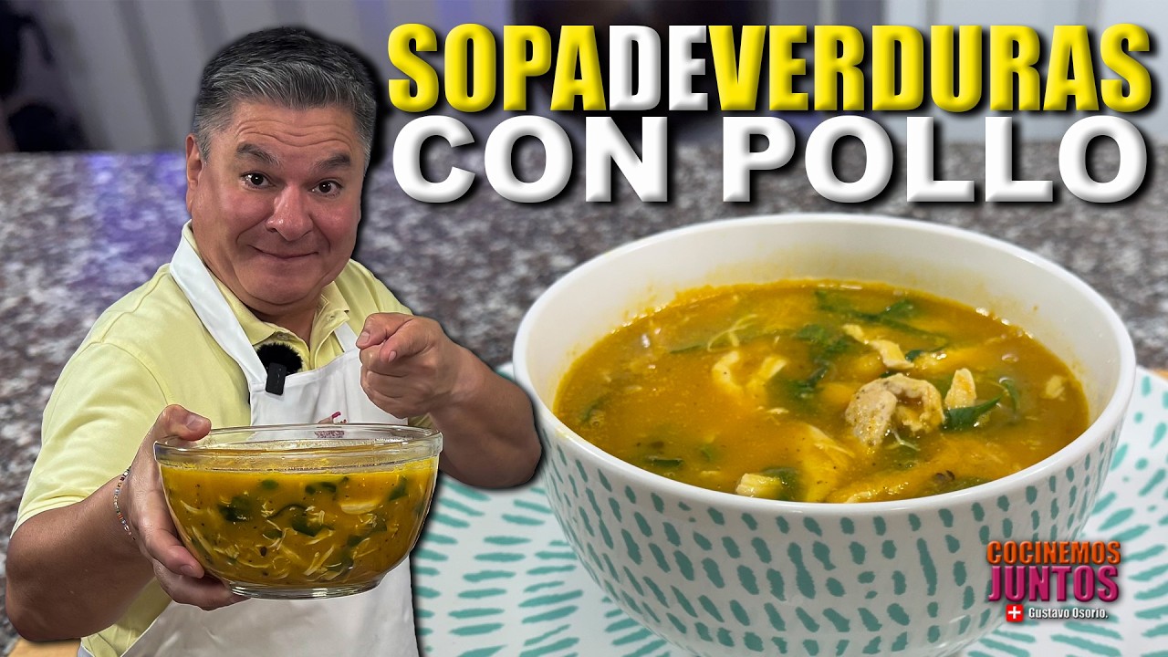 Como hacer SOPA DE VERDURAS CON POLLO | Receta Fácil ✅