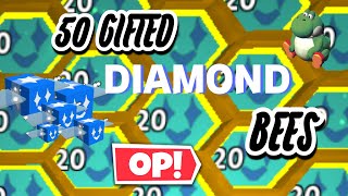 USING 50 GIFTED DIAMOND bees | Roblox Bee swarm simulator