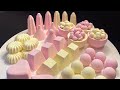 Pink and yellow mix | baking soda asmr