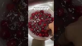 make sure your cherries are clean #kitchenhacks #kitchentips #cherries #fruits #tipsandtricks