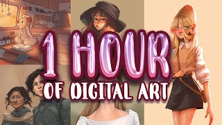 Drawing digitally for an hour by Aki-Anyway 4,510 views 2 years ago 1 hour