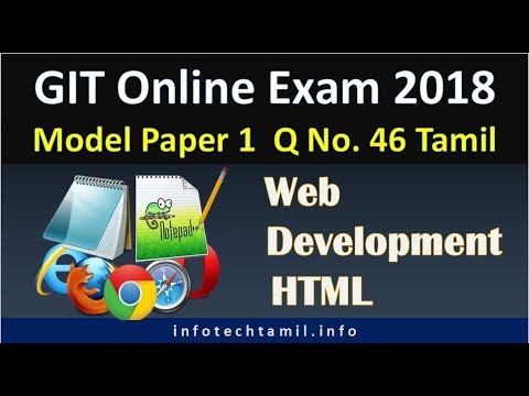 GIT Online Exam Model Paper 1 HTML Tamil - YouTube