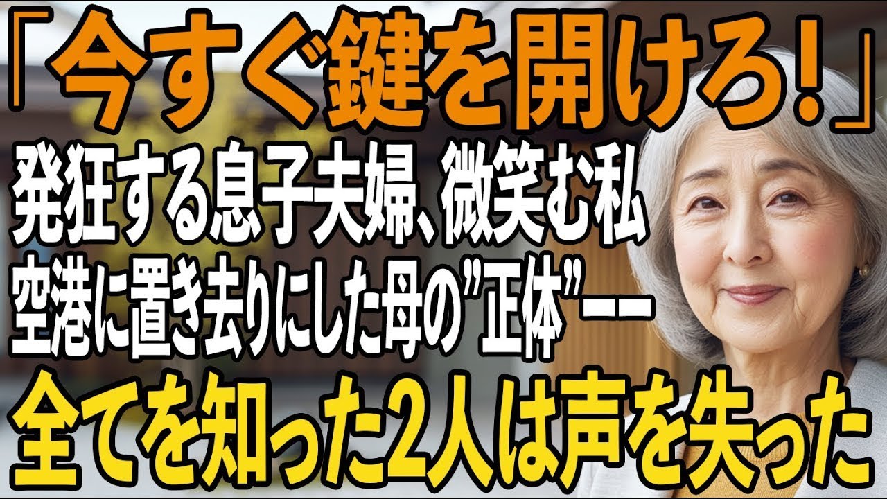 「母さんは留守番ね」何も知らずに私を空港に置き去りにする息子夫婦。静かに微笑み家へ帰る私→翌日、母の”正体”を知った2人は発狂し…【シニアライフ】【60代以上の方へ】