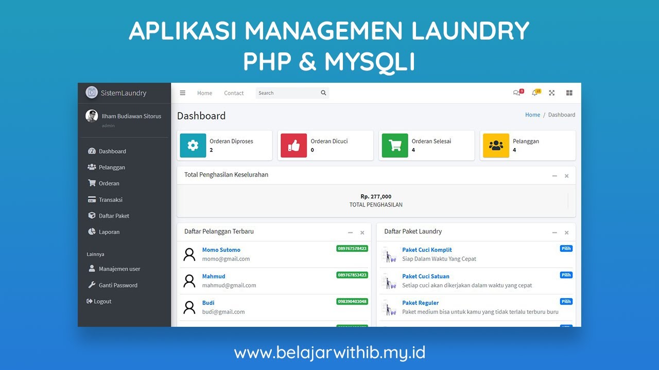 Aplikasi Managemen Laundry Berbasis Web - Source Code - YouTube
