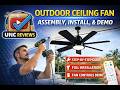 Review of NWOP Outdoor Ceiling Fan Review 🌬️ 28” Gazebo Fan with Light | Install &amp; Demo