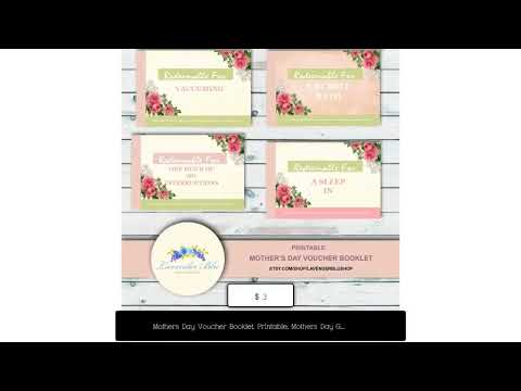 Mothers Day Voucher Booklet, Printable, Mothers Day Gift, Vouchers, DIY Mom Vouchers