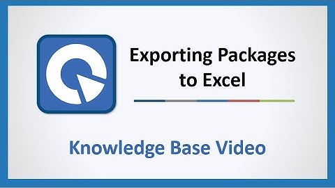 Exporting Packages to Excel