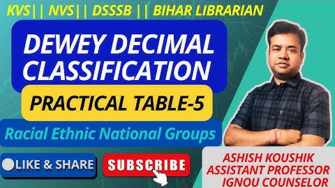 DEWEY DECIMAL CLASSIFICATION PRACTICAL|LIBRARY CLASSIFICATION TABLE-5|Racial Ethnic National Groups