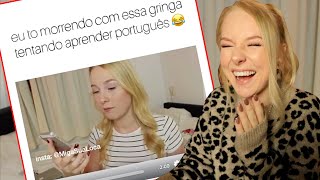 REAGINDO À MINHA VIRALIZOU ''TENTANDO FALAR PORTUGUES