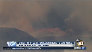 Brush fire at Camp Pendleton grows to 1,345 acres