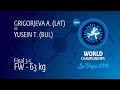 BRONZE FW - 63 kg: T. YUSEIN (BUL) df. A. GRIGORJEVA (LAT) by TF, 13-2