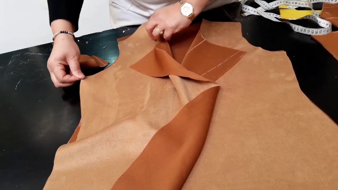 كيفية تفصيل كارديجان او بوليرو بالمغربيه بثوب فودان لي بقا ليا من المونطو كروازي