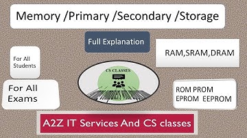 Memory || Storage Its Types||Lec 03 RAM ROM EPROM SRAM DRAM with MCQS
