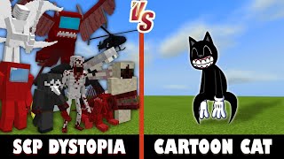 SCP Dystopia vs. Cartoon Cat | Minecraft (SPEEDRUN BATTLE!)