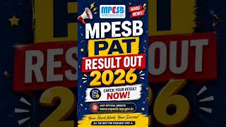 MPESB PAT RESULT OUT 2026 #mp #esb #result #2026 #government