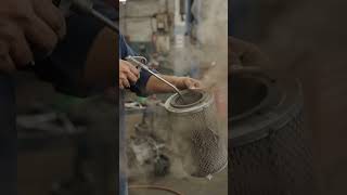 How to clean bus air filter. #viral #automobile #shortvideo #machine #funny #engine