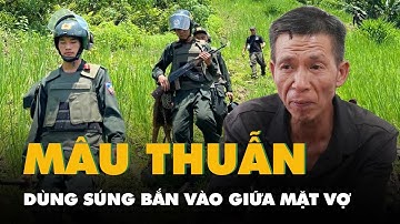 Đang ăn cơm, chồng dùng súng bắn vào giữa mặt vợ