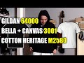 Printful 2022 | Gildan 64000 (M) | Bella + Canvas 3001 (L) | Cotton Heritage M2580 (L) | Review