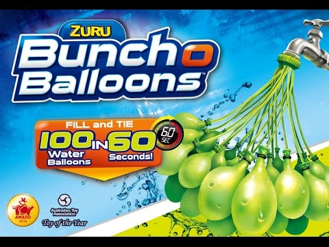 Fill in 60 Seconds 100 Total Water 3 different colors Zuru Bunch O Balloons 